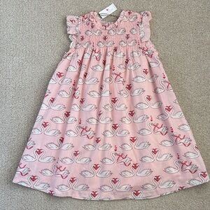 NWT Pink Chicken Girls Stevie Dress - Swan Love, size 8